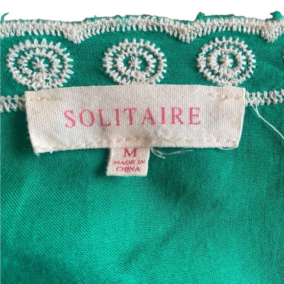 Solitaire Boho Emerald Green Embroidered Floral Top - Picture 8 of 12
